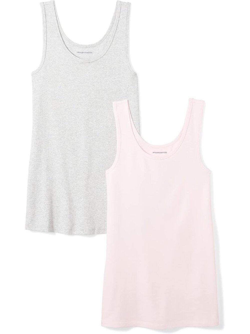 Women's Slim-Fit Ribbed Scoop Neck Tank Tops, Pack of 2